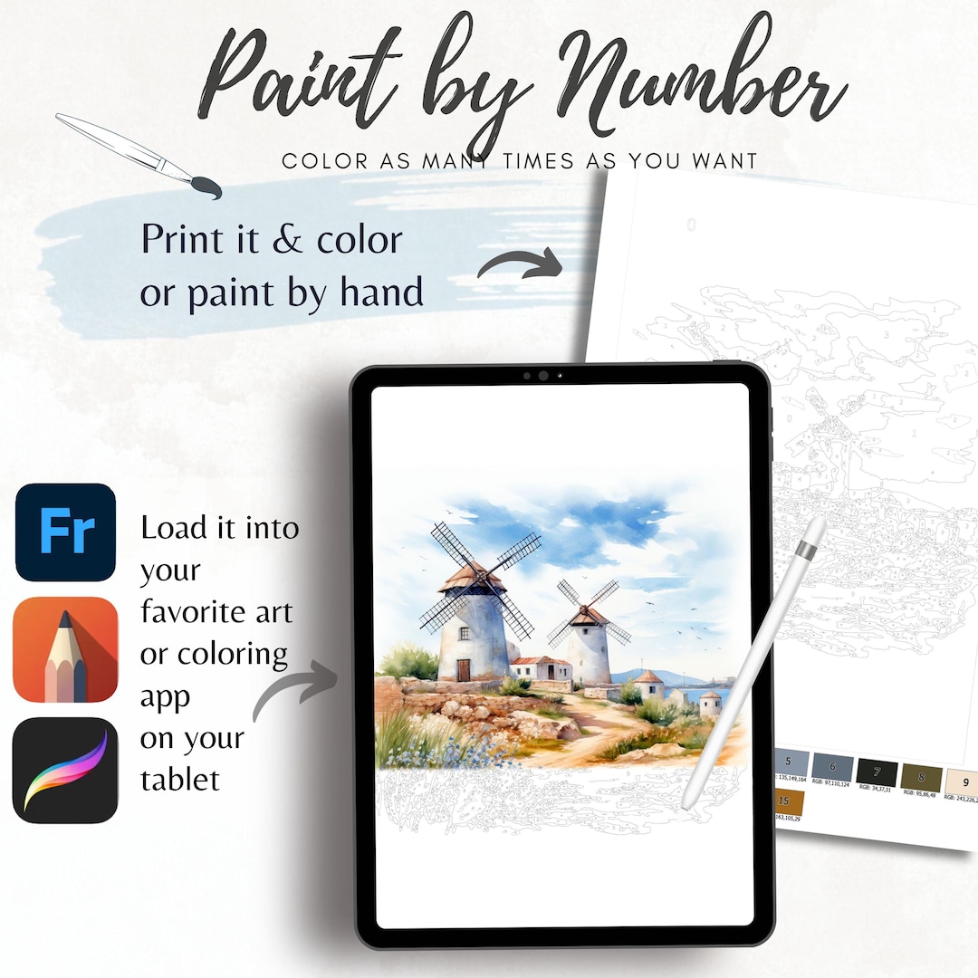 Color by Number for Adult, Paint by Number Printable,provence