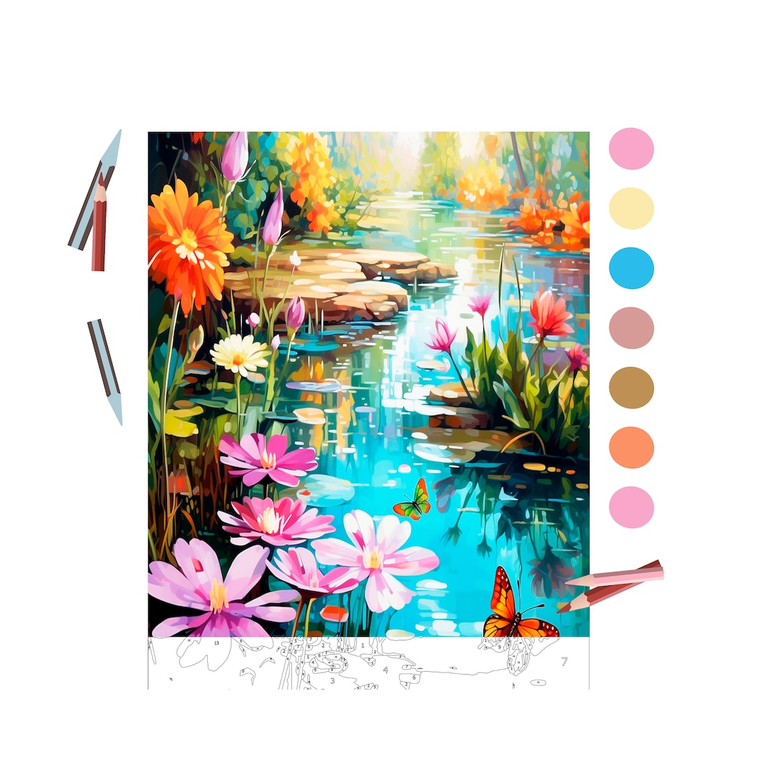 Color by Number for Adult, Paint by Number Printable,beautiful River ...