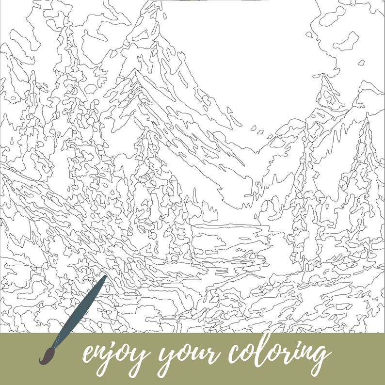 Color by Number for Adult, Paint by Number Printable,mountain Landscape ...
