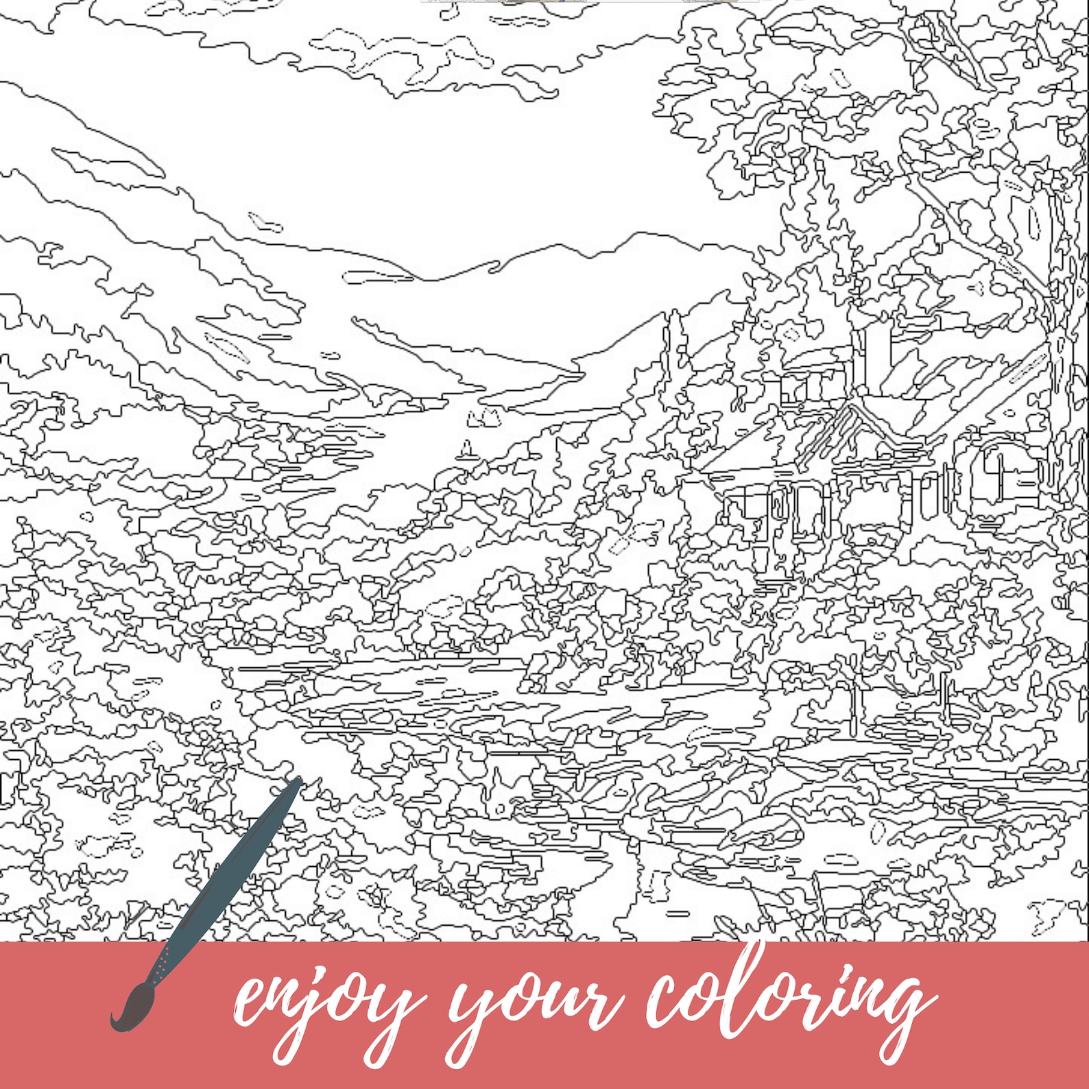 Color by Number forPaint by Number Printable Mountain Etsy Color by Number forPaint by Number Printable Mountain Etsy