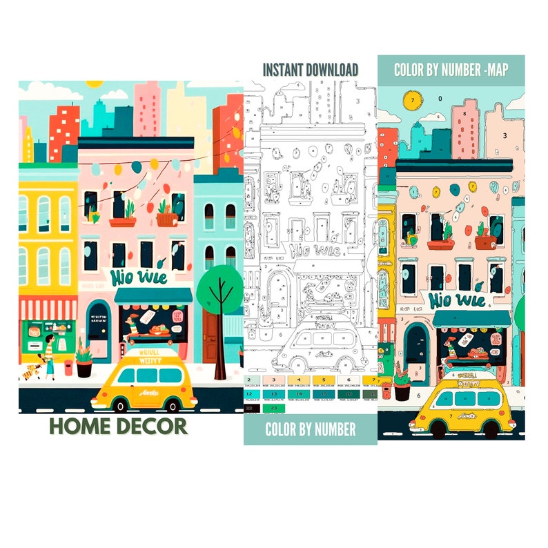 Color by Number for Adult, Paint by Number Printable,new York City ...