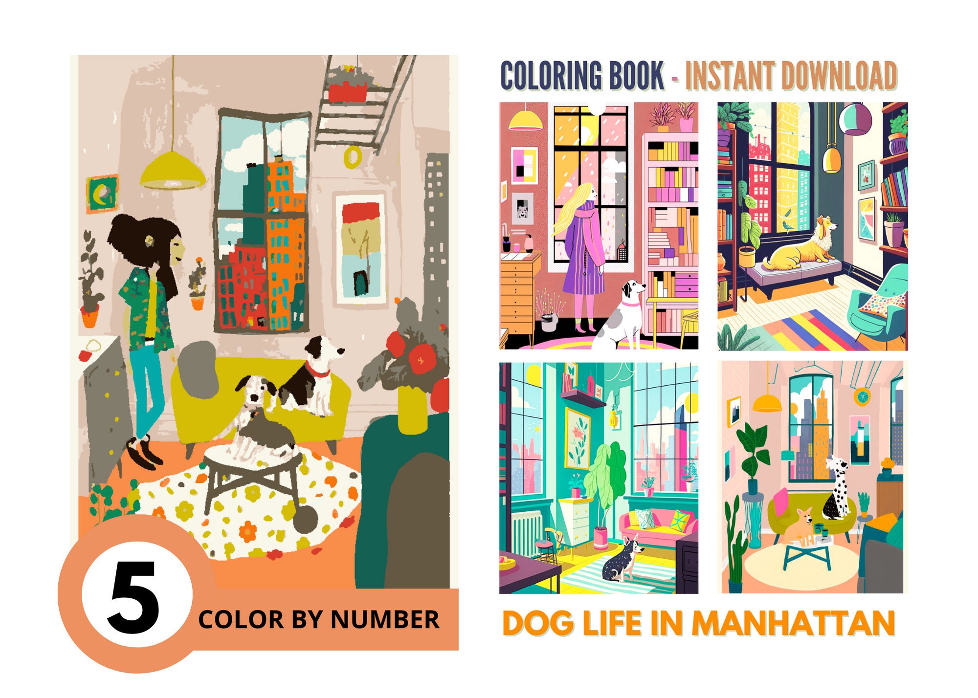 Bundle 30 Color by Number for Adultbohemian Paint by Number Etsy