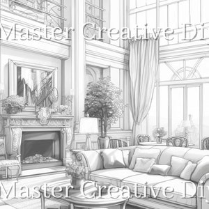 30 Luxury Interior Design 2 Coloring Book - Adults Coloring Pages ...