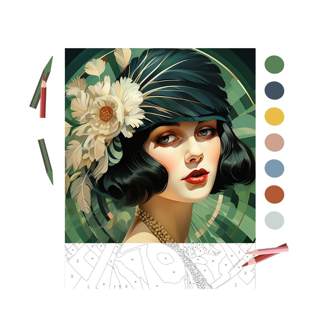 Color by Number for Adult,paint by Number Printable,beautiful Woman ...