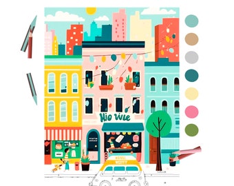 Color By Number for Adult, Paint by Number Printable,New York City, Coloring Pages ,Sheets Digital Download,Advanced detailed Book| 1518