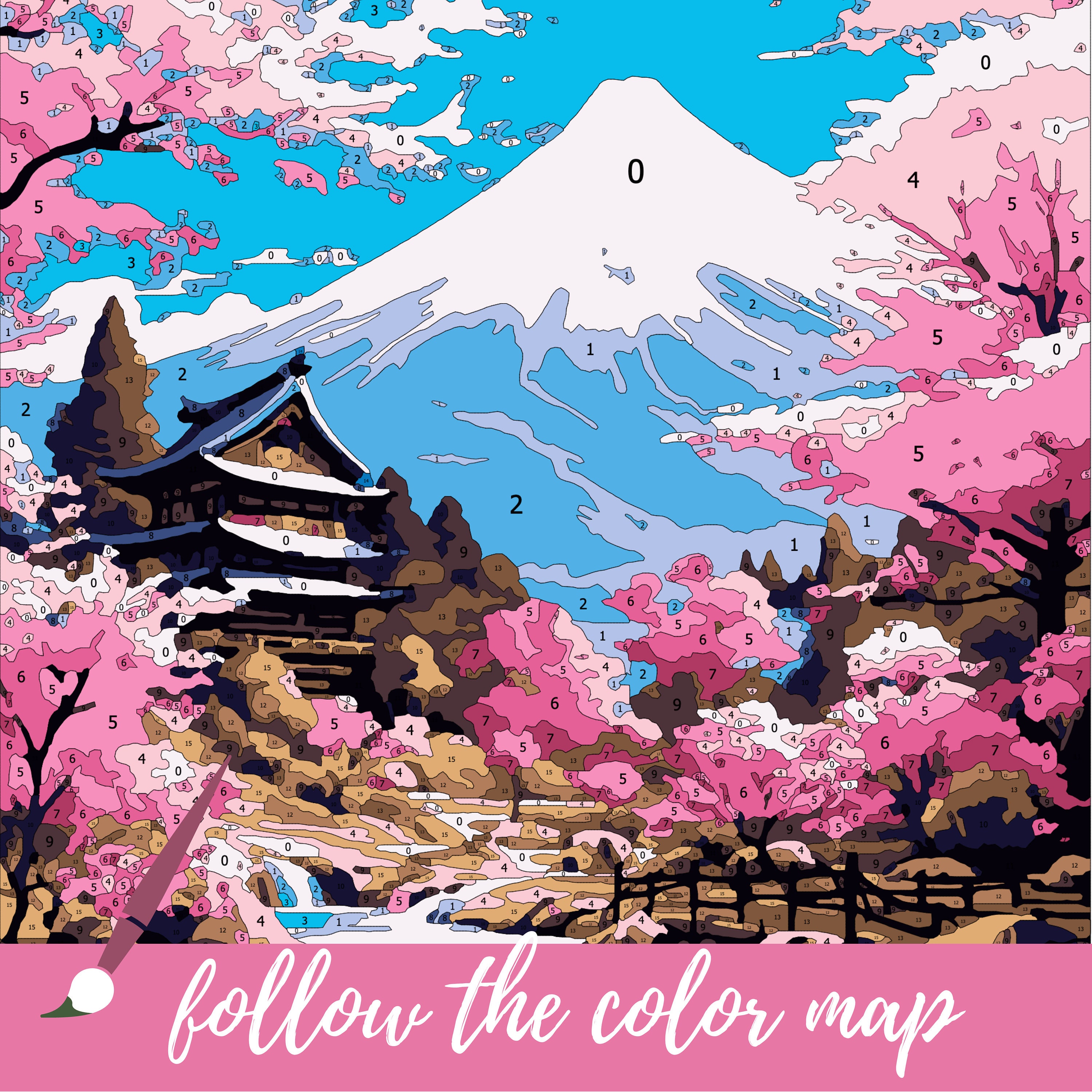 sakura_resortページ Color by Number for Adult, Paint by Number Printable