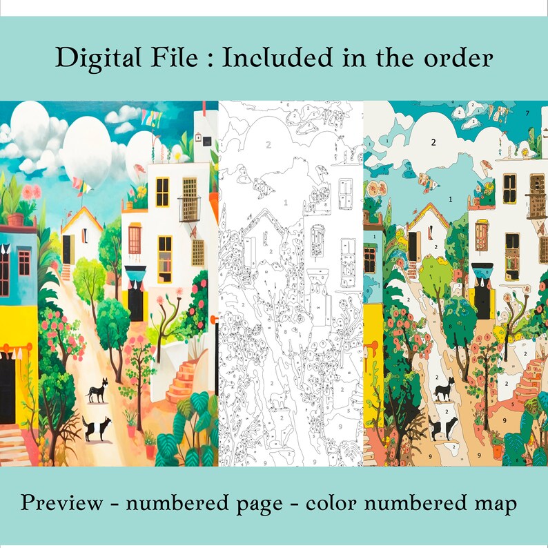 Color by Number for Adult,paint by Number Printable,travel City in ...