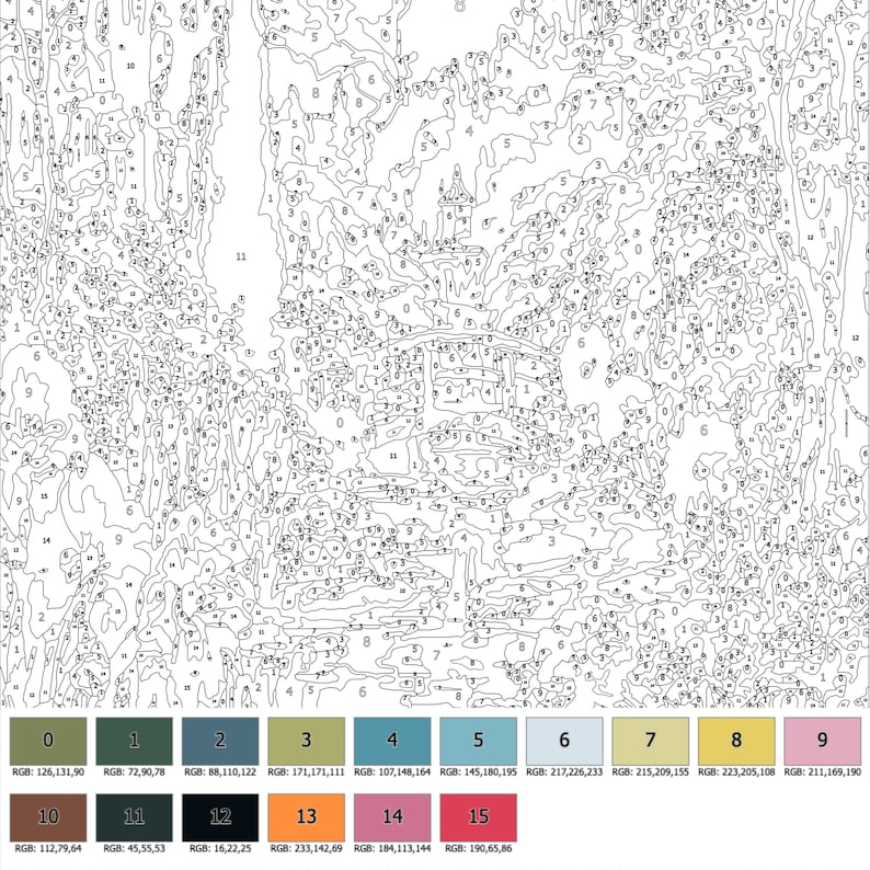 Color by Number for Adult Paint by Number Printable - Etsy