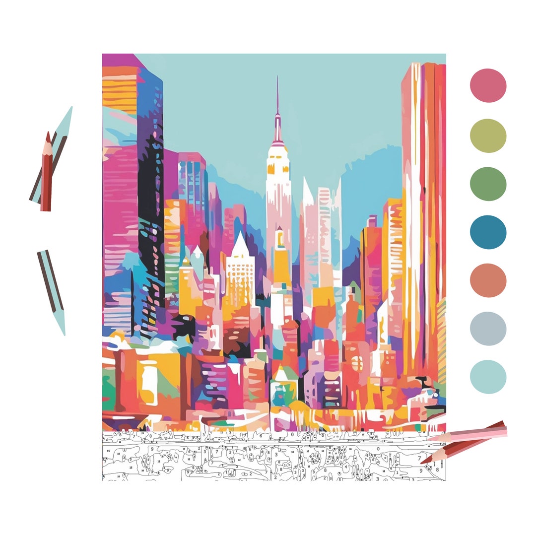 Color by Number for Adult, Paint by Number Printable,new York City ...