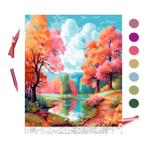 Color By Number for Adult, Paint by Number Printable, Beauty Landscape, Coloring Pages ,Sheets Digital Download,Advanced detailed Book| 441
