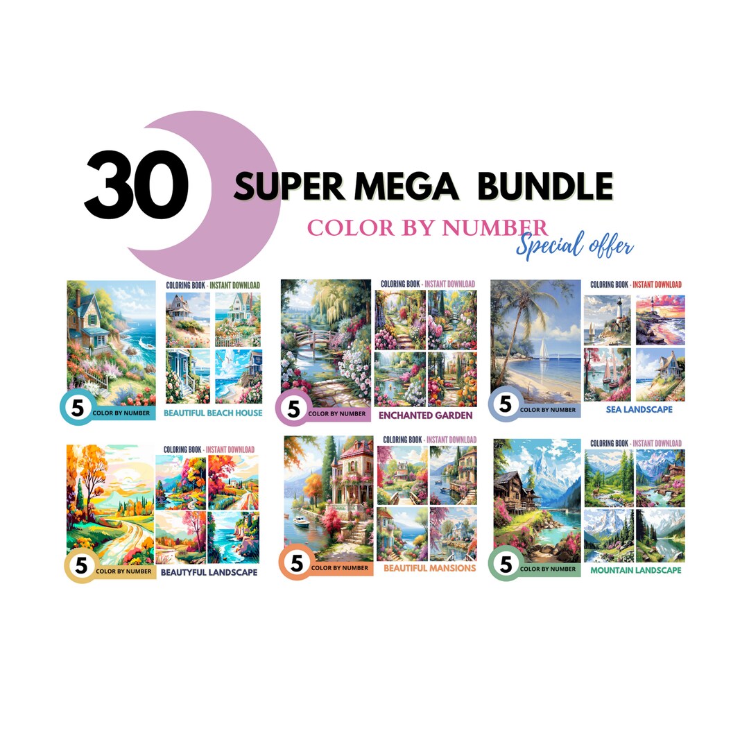 bundle-30-color-by-number-for-adult-paint-by-number-printable