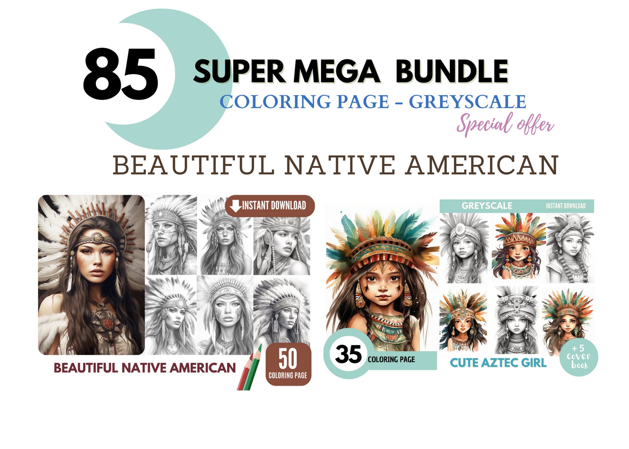 85 Beautiful Native American,coloring Pages for Adults,grayscale ...