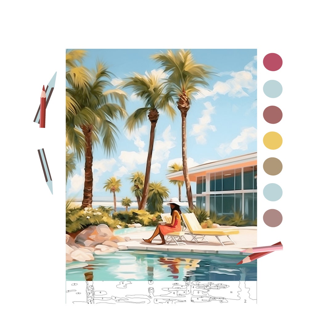 Color by Number for Adult, Paint by Number Printable, Dream Holidays ...
