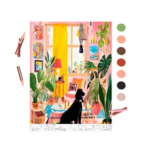 Color By Number for Adult, Paint by Number Printable,Dog life in Marocco, Coloring Pages,Sheets Digital Download,Advanced detailed Book| 887