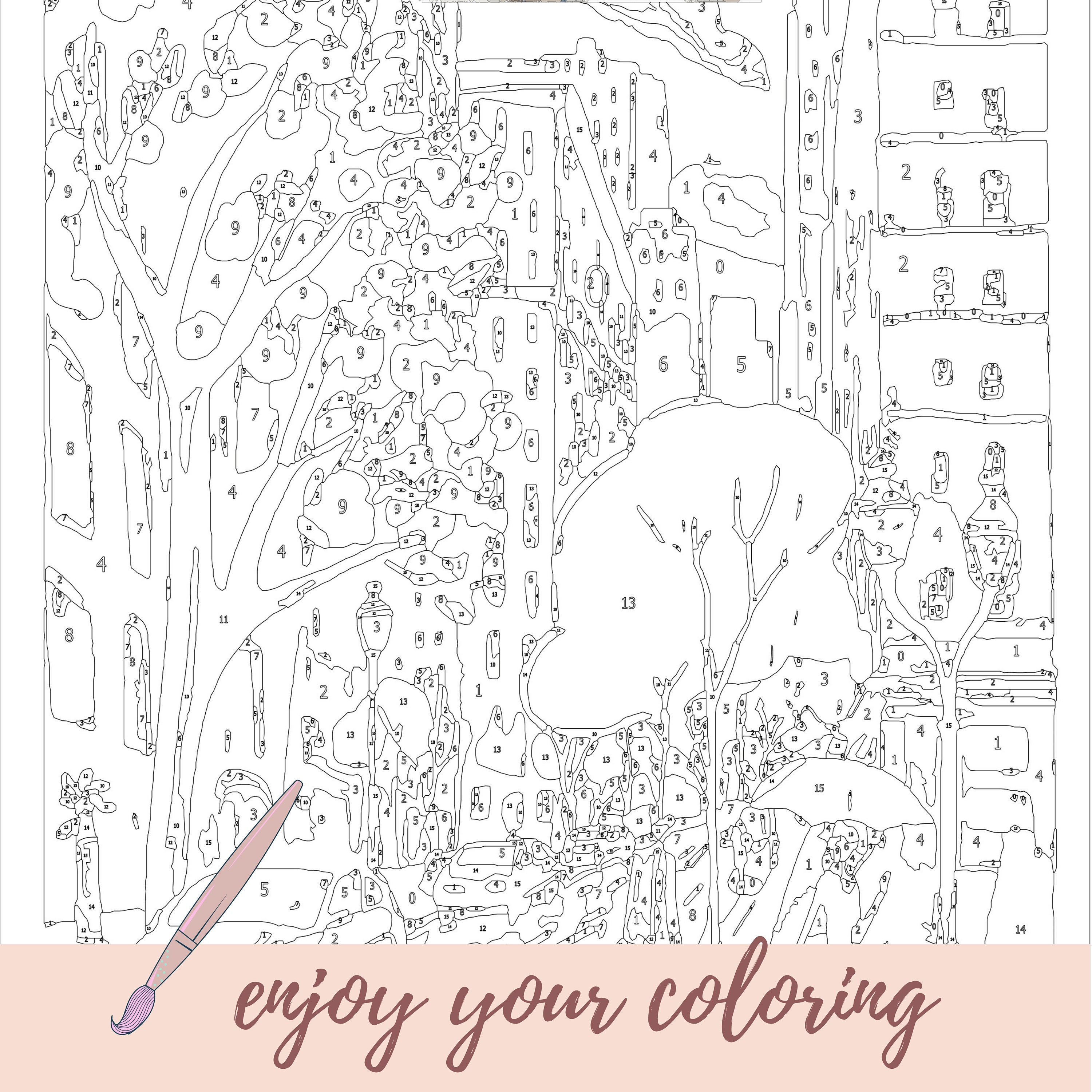 Color by Number Printable Paint by Number DIY Bohemia East - Etsy