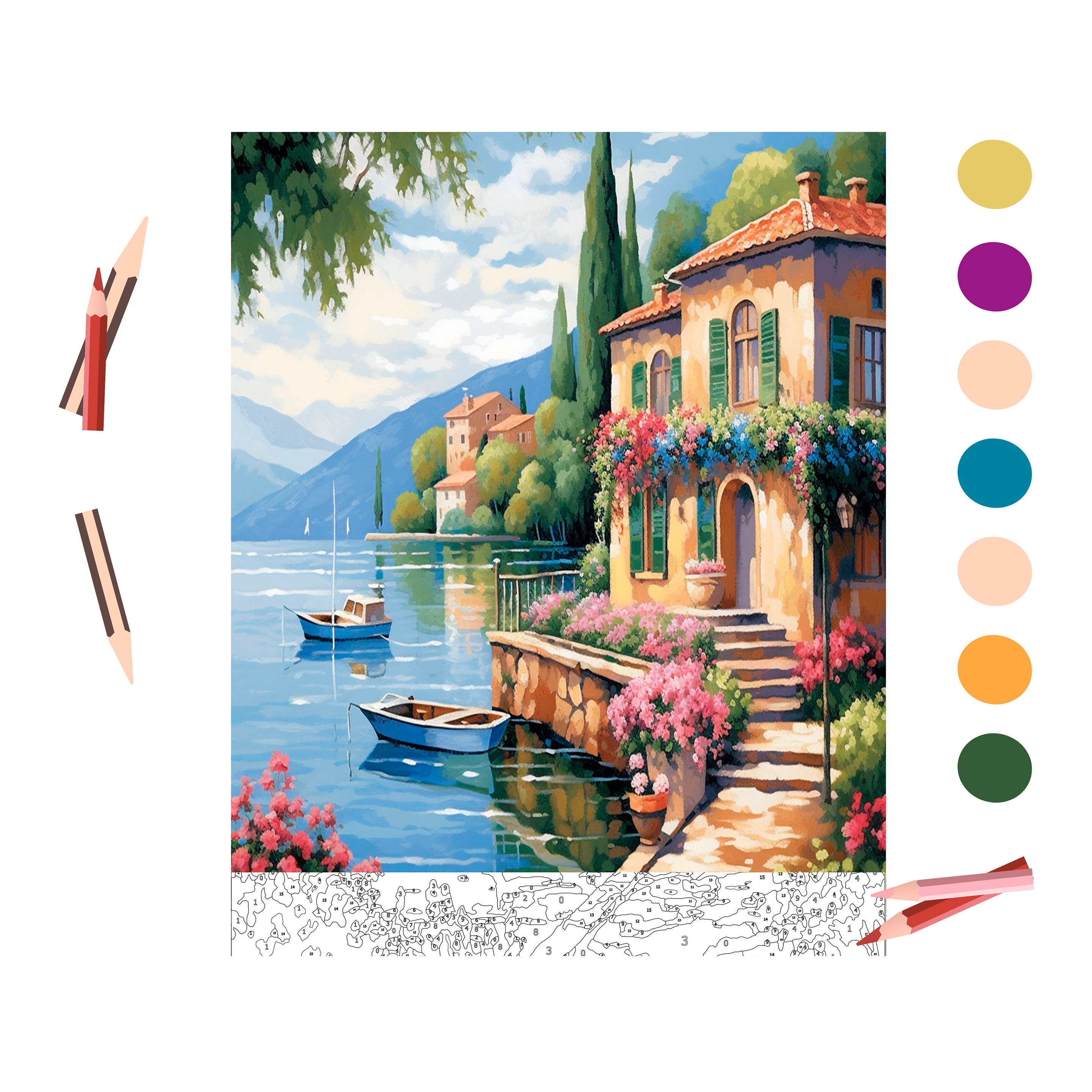 Lake Reflection Paint By Number For Adults Beginner Without - Temu