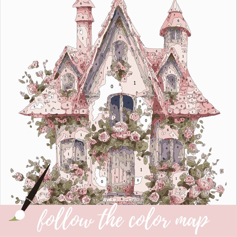 Turret And Roses Dreamy Cottage Coloring Pages for Adults, Grayscale Coloring Book ...