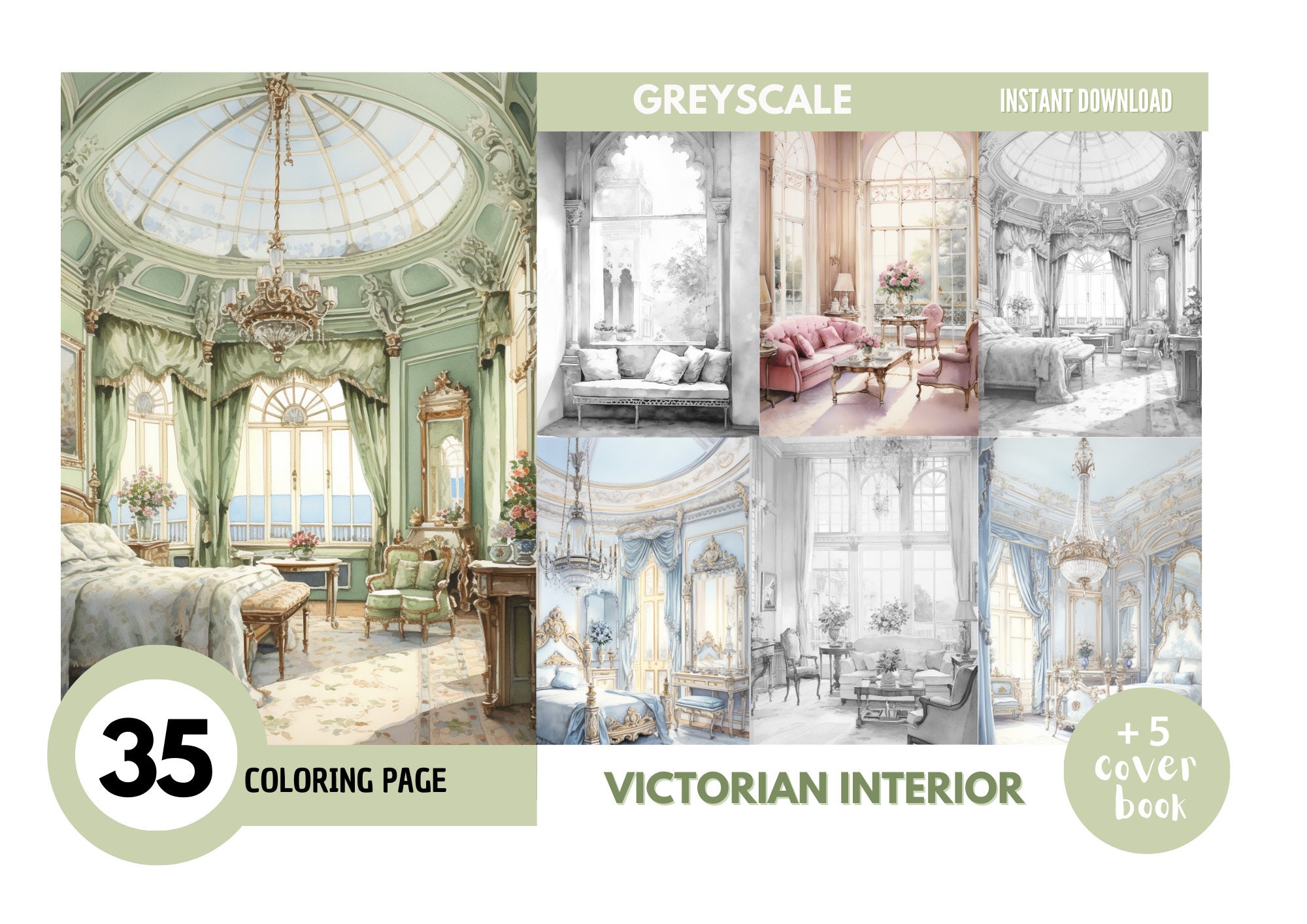 140 Interior Design 2 Coloring Book-adults Coloring Pages,instant ...