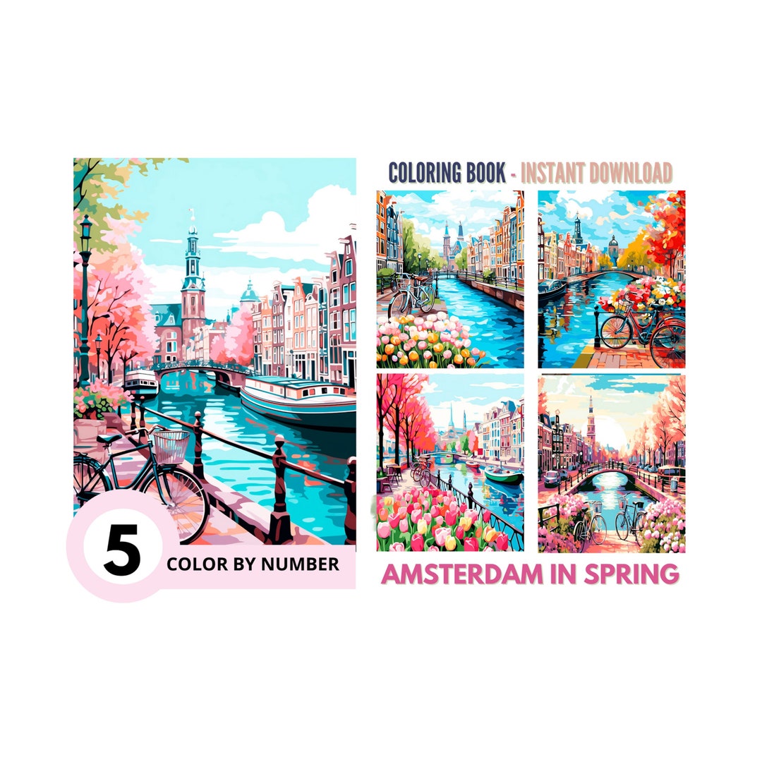 Color by Number for Adult,paint by Number Printable,5 Amsterdam in ...