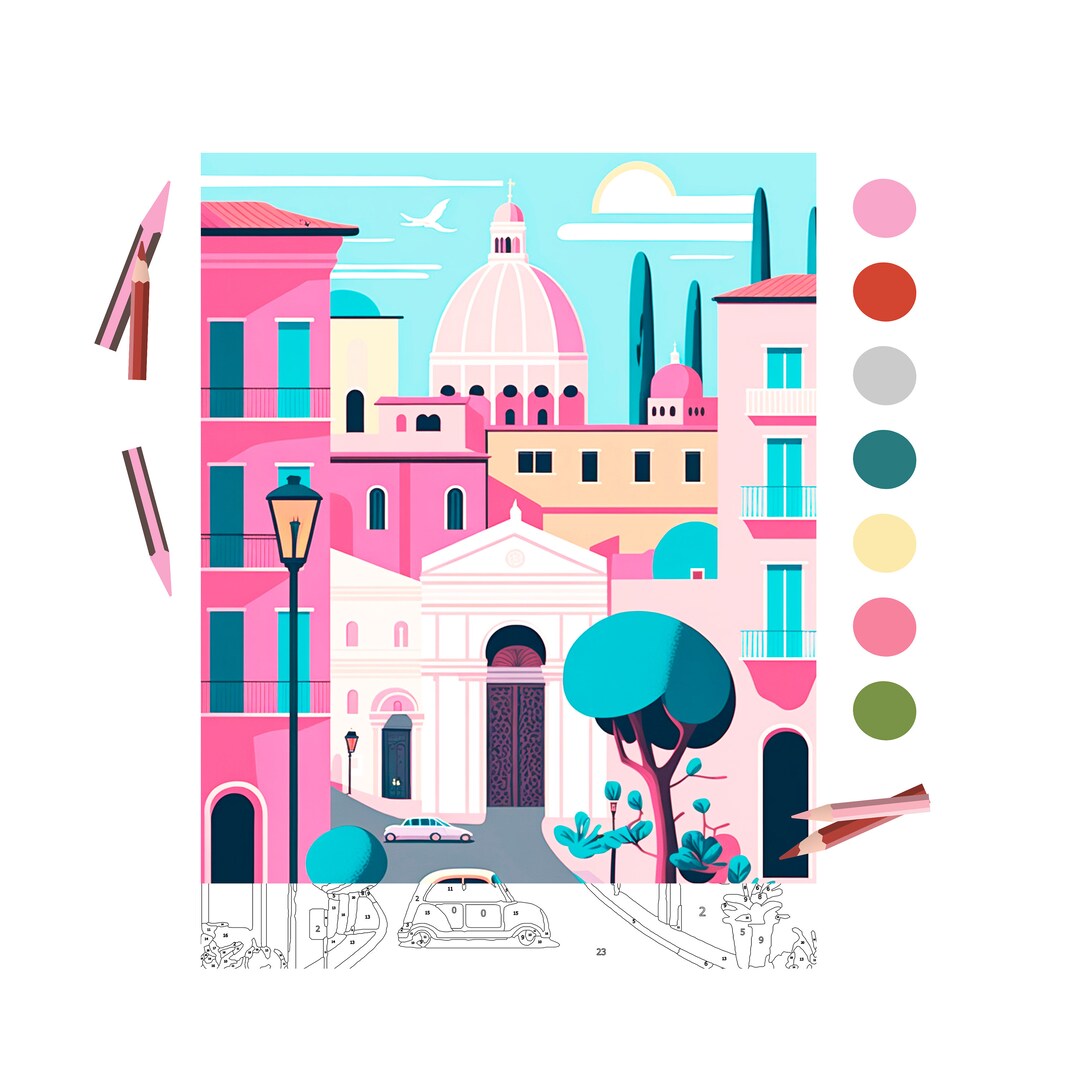 Color by Number for Adult, Paint by Number Printable, Bohemia Rome ...