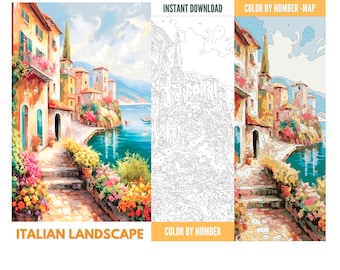 Feelive Peinture Par Numéros Paysage 30x40cm - Kit DIY Acrylique Pour Adultes Débutants Avec Toile Et Pinceaux