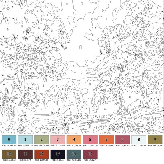 Color by Numbers for Adults: Landscapes: Extreme Color by Numbers Intermediate to Advanced by InnerAct Studio