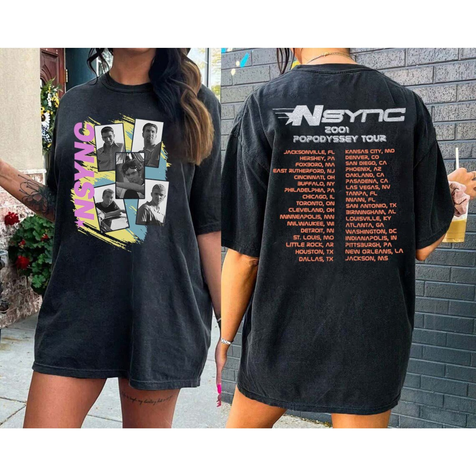 Discover Retro Nsync PopOdyssey 2001 Tour Double Sided T-Shirt