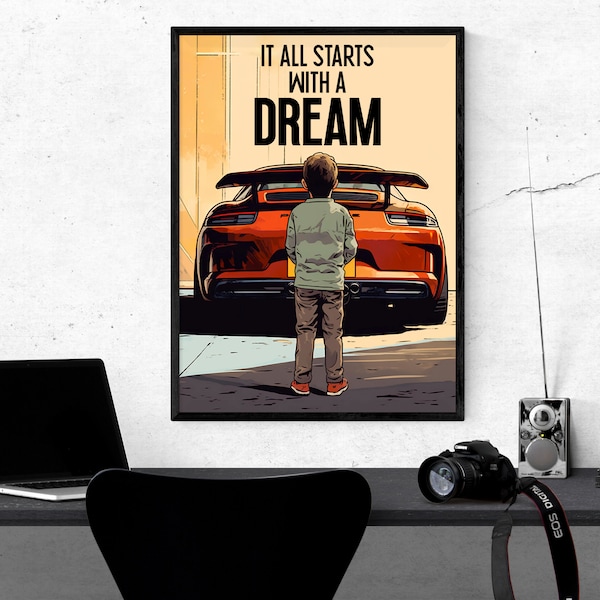 It All Starts With a Dream Poster Etsy UK