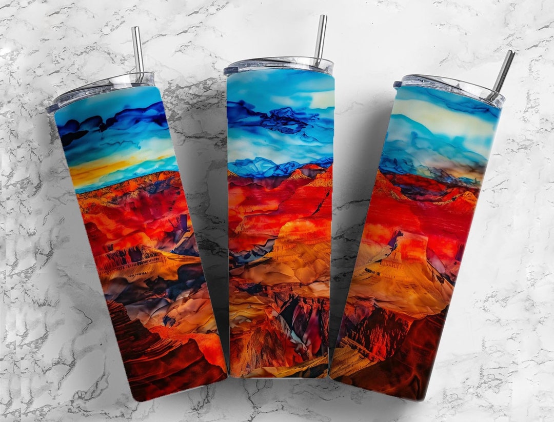 4er Set Sublimationsbecher Skinny Edelstahl - Gerade & Mit Deckel + Strohhalm - Für DIY-Designs & Geschenke