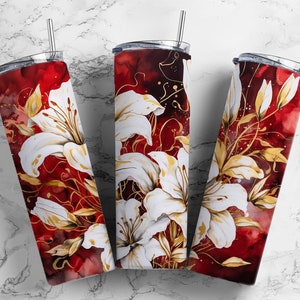 Gobelet à sublimation, fleurs de lys, 20 oz (PNG)