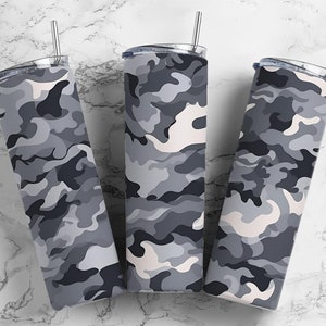 Grijs camo-sublimatieontwerp 20 oz beker (PNG)