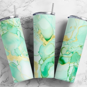 lime green gold 20oz sublimation tumbler design, marble pattern 9.2 x 8.3” straight tumbler wrap PNG
