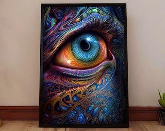 Psychedelic Eye Poster - Trippy Third Eye Wall Art - Surreal Optical Vision Print - Consciousness Awakening Decor - Visionary Art