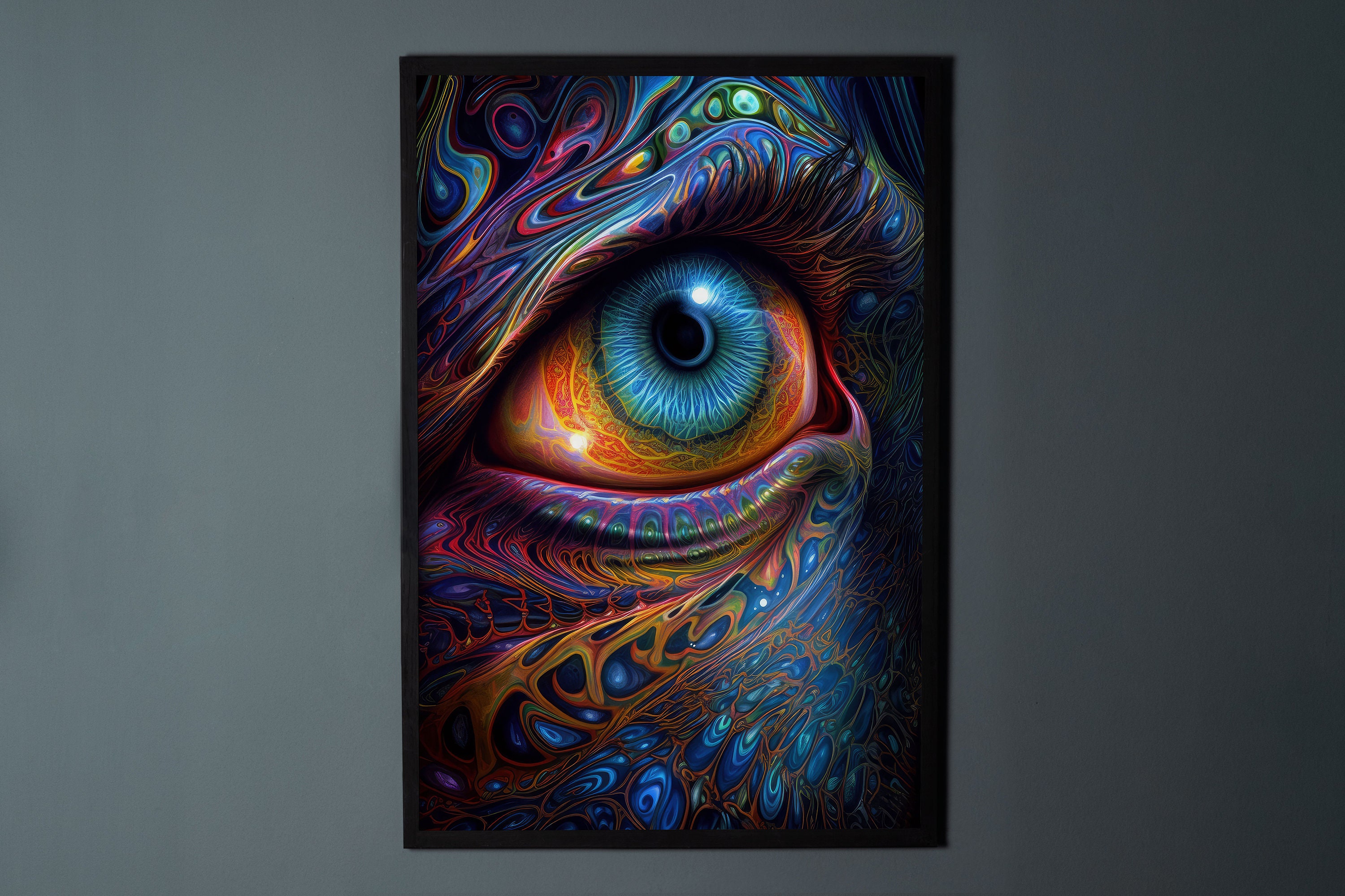 Psychedelic Eye Poster - Trippy Third Eye Wall Art - Surreal Optical ...