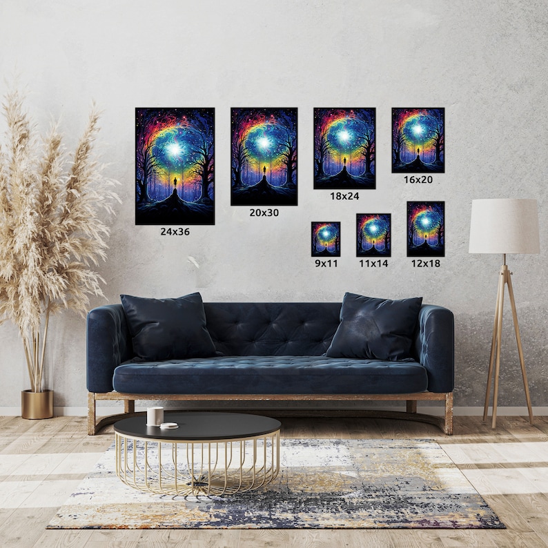 Psychedelic Cosmic Vision Poster - Trippy Spiritual Wall Art - Surreal ...