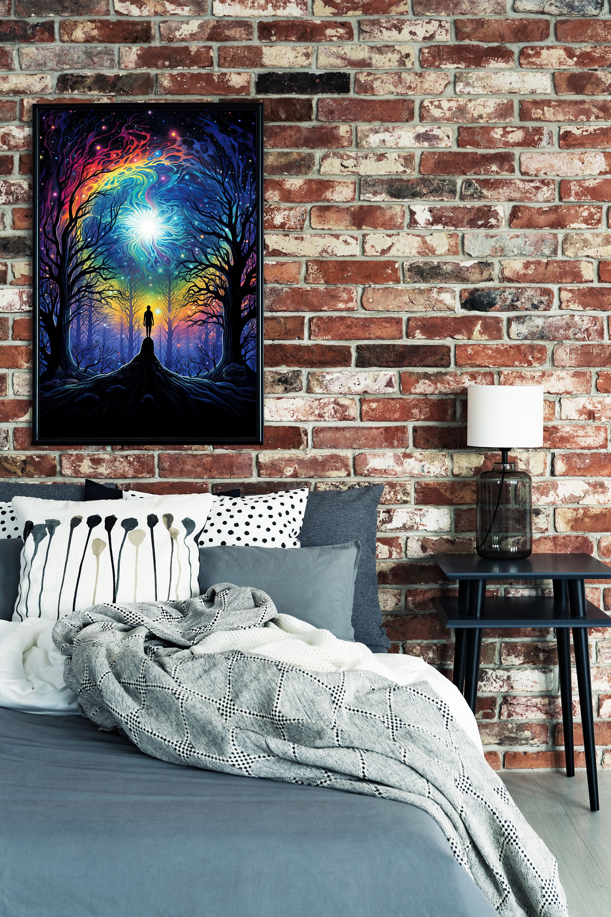 Psychedelic Cosmic Vision Poster - Trippy Spiritual Wall Art - Surreal ...