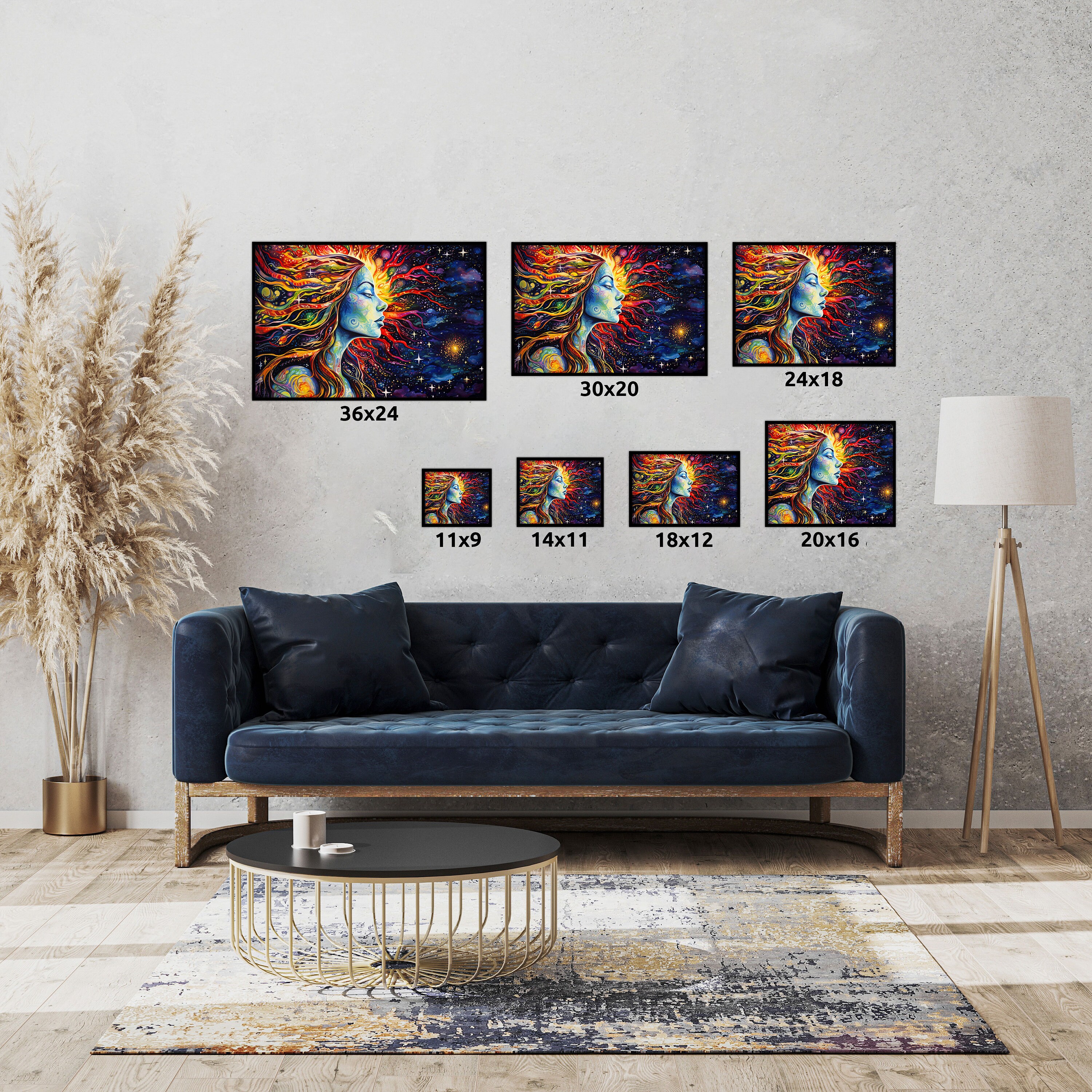 Psychedelic Goddess Poster - Trippy Celestial Wall Art - Cosmic ...