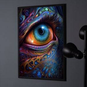 Psychedelic Eye Poster - Trippy Third Eye Wall Art - Surreal Optical ...
