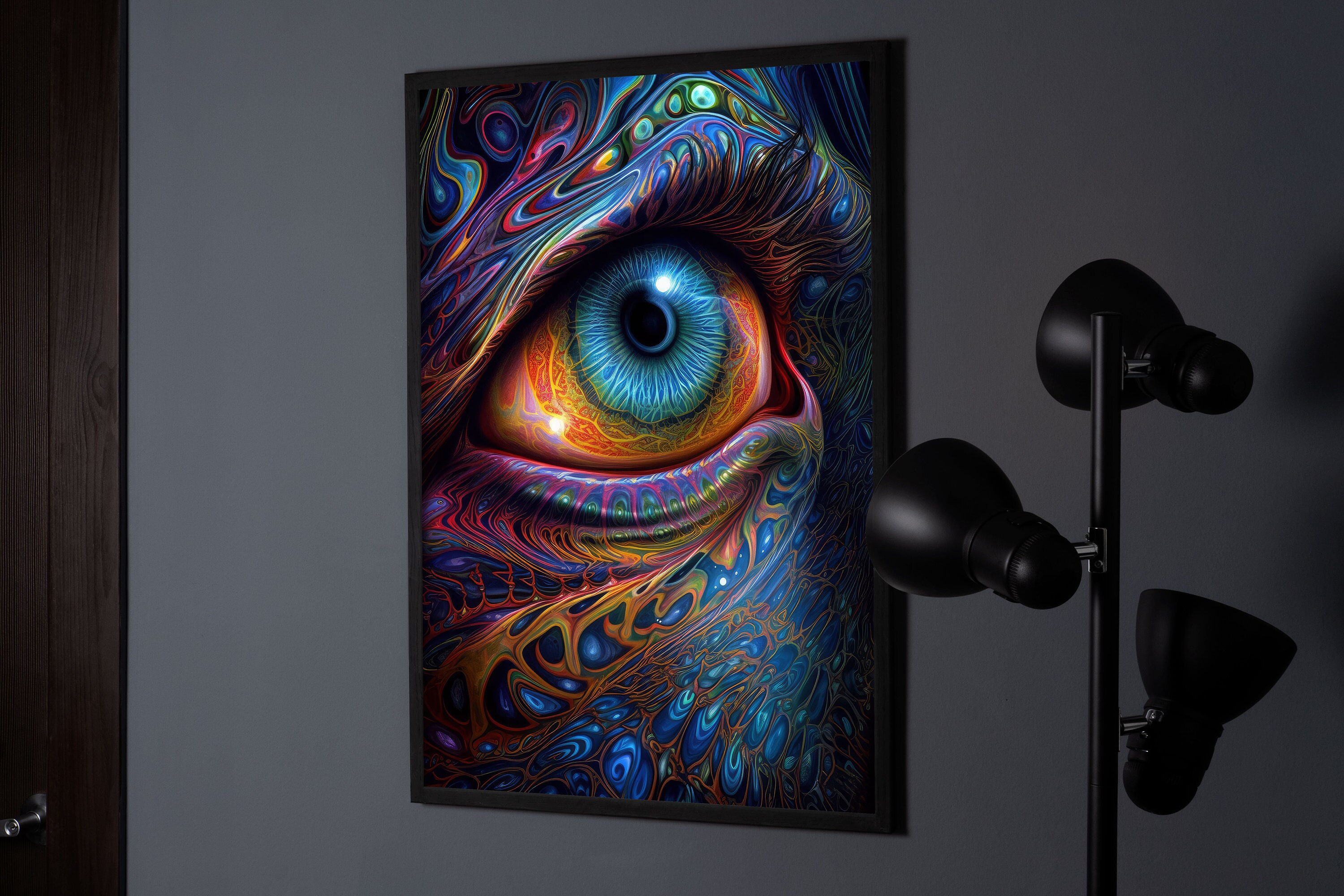 Psychedelic Eye Poster - Trippy Third Eye Wall Art - Surreal Optical ...