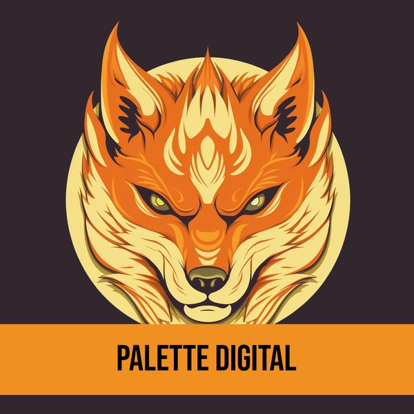 Cool Fire Fox Logo | Gaming Logo Design |  PNG Format | Instant Download | Fantasy Fire Fox | Fantasy Animal | Supernatural Animal