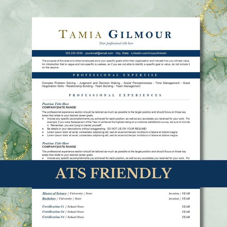 Ats friendly Resume Template CV - Il 794xN.4947794301 8vim 