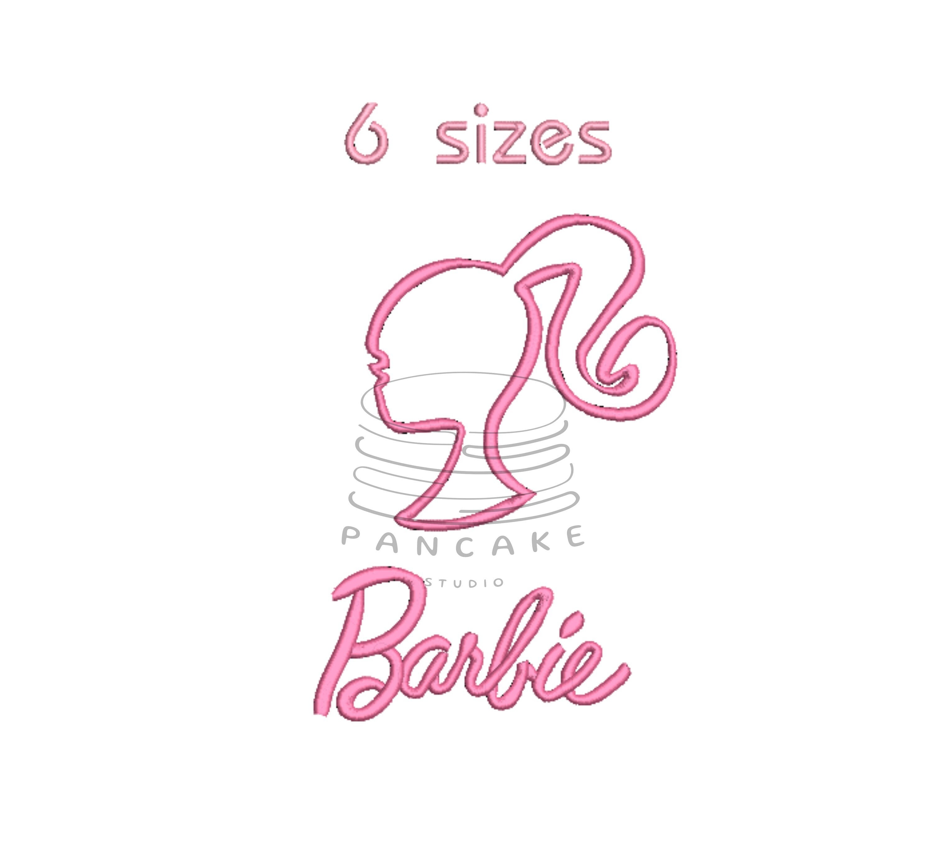 Barbie Embroidery Design Logo Pink Lady Grily Digitized Dolls of the