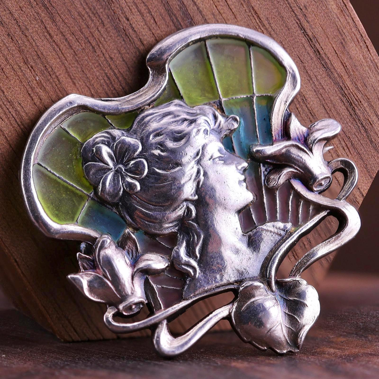 Antique Art Nouveau Meyle & Mayer Silver and Plique-à-jour Enamel ...