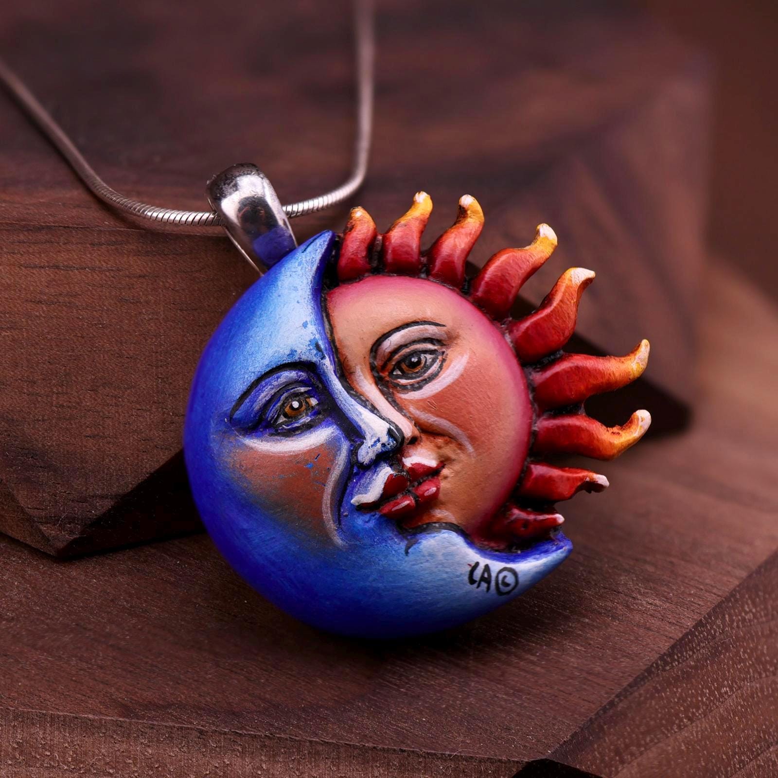 ノ*エ様 SERGIO BUSTAMANTE 太陽　月　星　シルバー925 ペン Sergio Bustamante Moon Pendant - Etsy