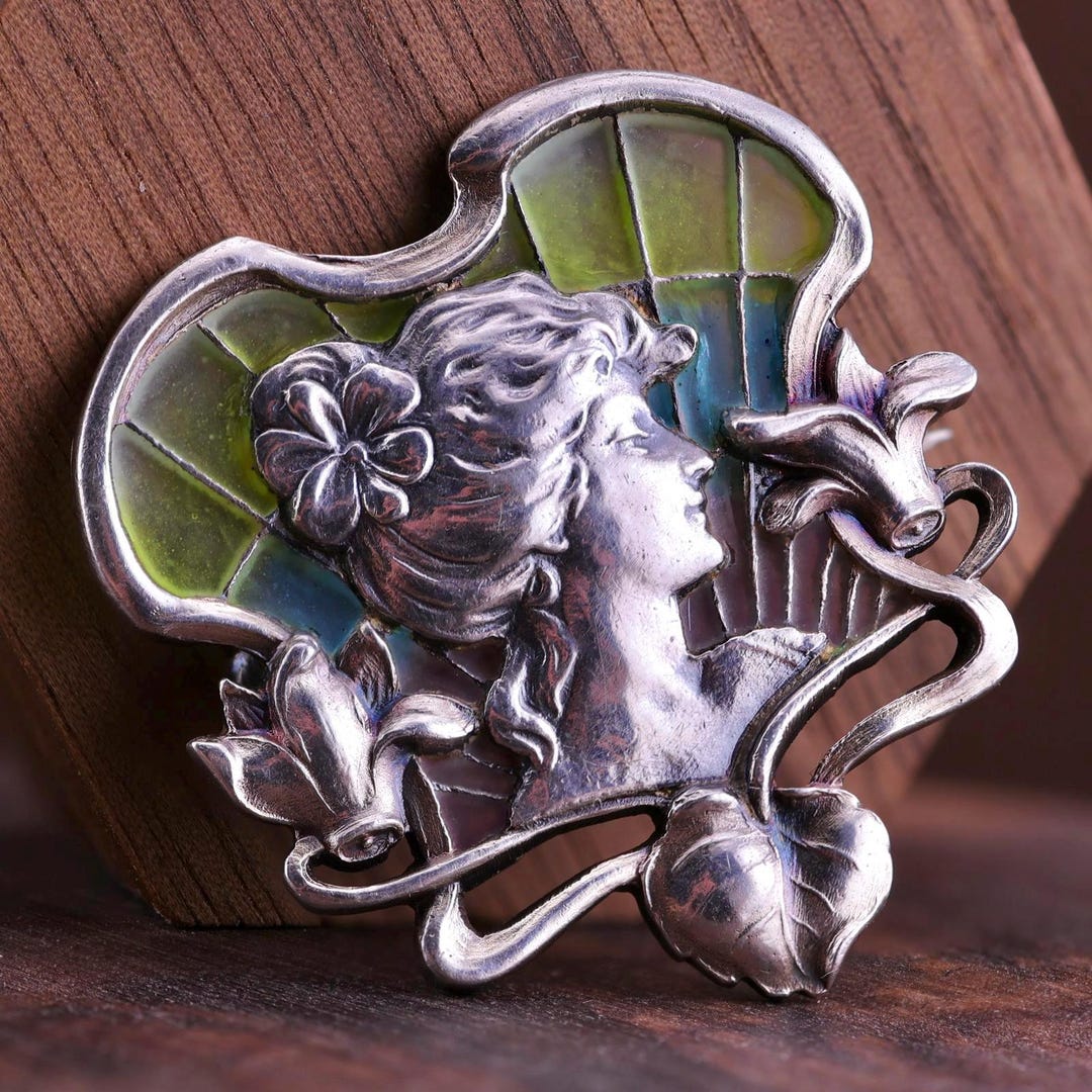 Antique Art Nouveau Meyle & Mayer Silver and Plique-à-jour Enamel ...