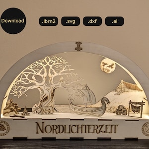 Arco luminoso per candele ad arco vichingo | Nordico | Festival di Yule | Natale | Decorazione | Archivio digitale