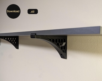 STL file for stable shelf bracket – wall bracket, shelf support, honeycomb design, 3D printing