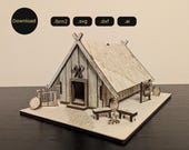 Wikinger Räucherhaus | Nordic Deko | Julfest | Weihrauchhalter | Laserdatei SVG DXF Lightburn | DIY Räucherkerzenhaus Holz