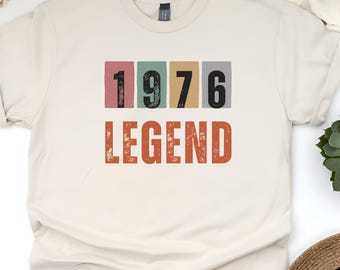 Custom 1976 Legend 50th Birthday T-Shirt: Personalized Retro Style Gift