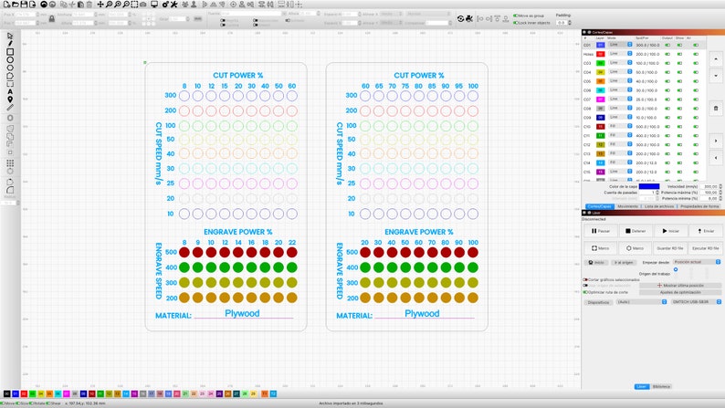 Lightburn Test | LightBurn Diode Laser Test | Lightburn CO2 Laser Test | Material Test Card Lightburn | Grid Test Plates Lightburn | Laser Cut Test for Lightburn | Laser Test .lbrn2